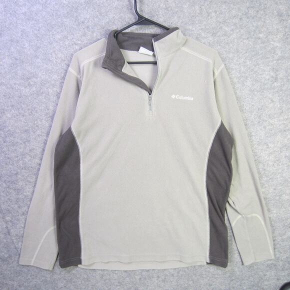 Columbia Pullover Mens Medium Gray Fleece Half Zip Outdoor Long Sleeve Hiking - Picture 1 of 7
